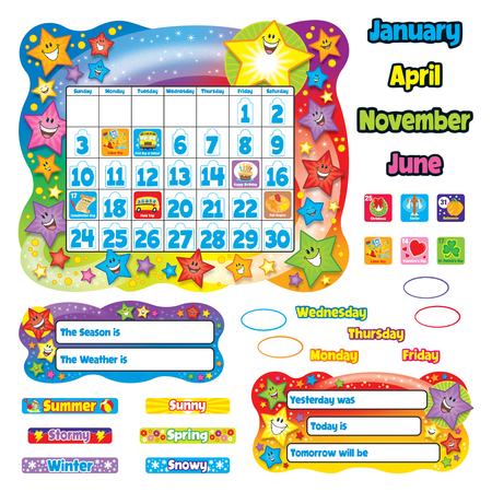 TREND ENTERPRISES Star Calendar Bulletin Board Set, PK2 T8194